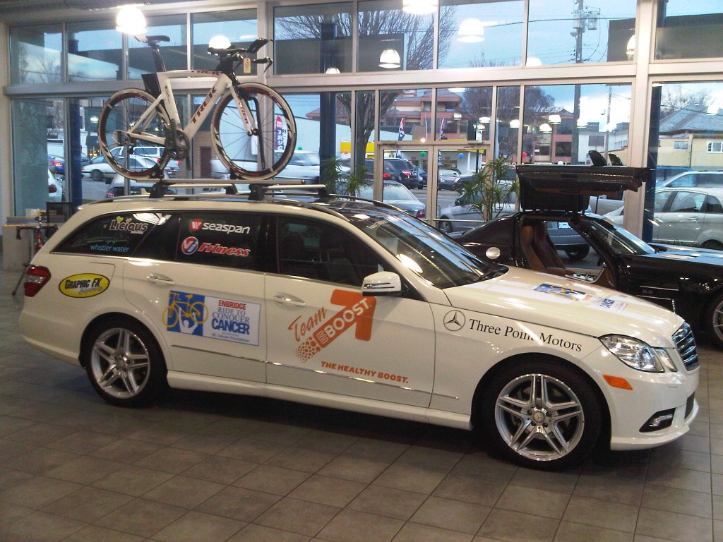Team EBOOST Car for Ride to Conquer Cancer healthy energy drink mix