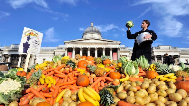 Food waste in front of congress