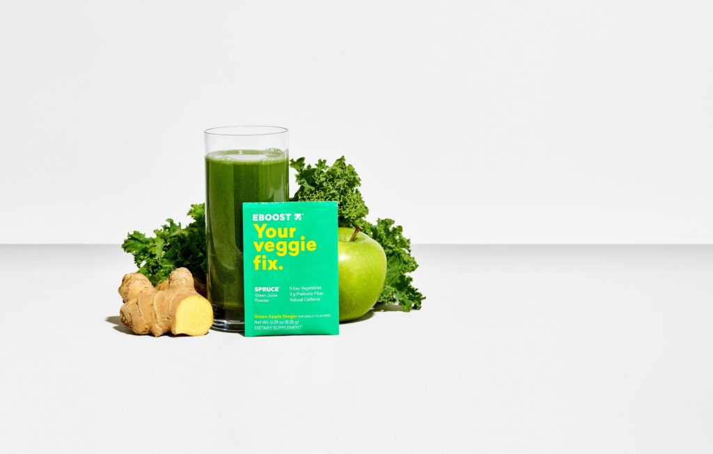 eboost spruce with kale, apple, ginger and spinach