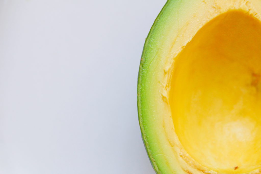 close up of the inside of an avocado