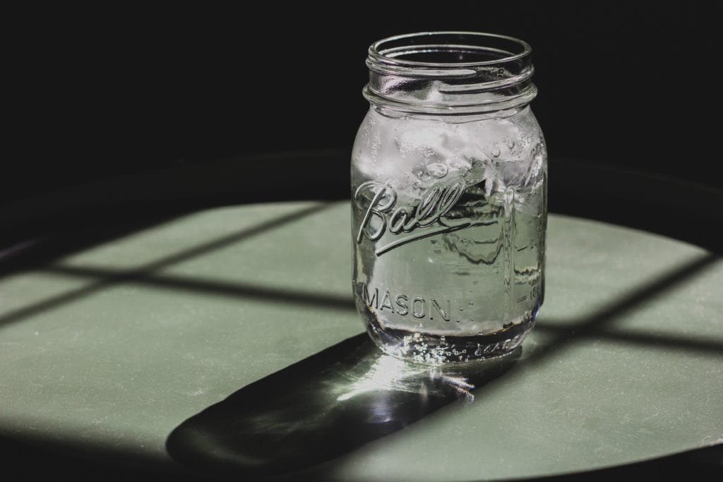 water in a ball jar