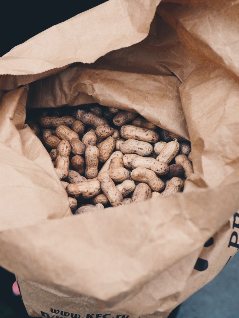 peanuts in a paper bag