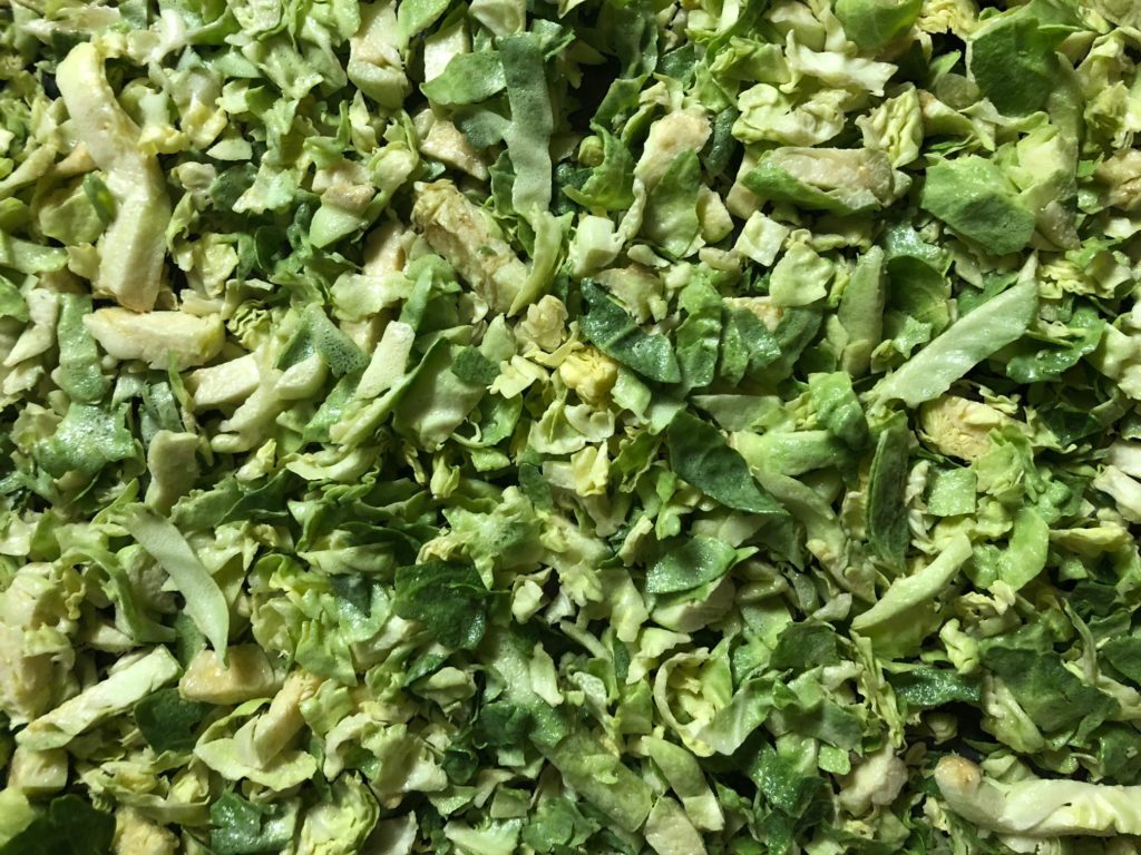close up of shaved brussels sprouts