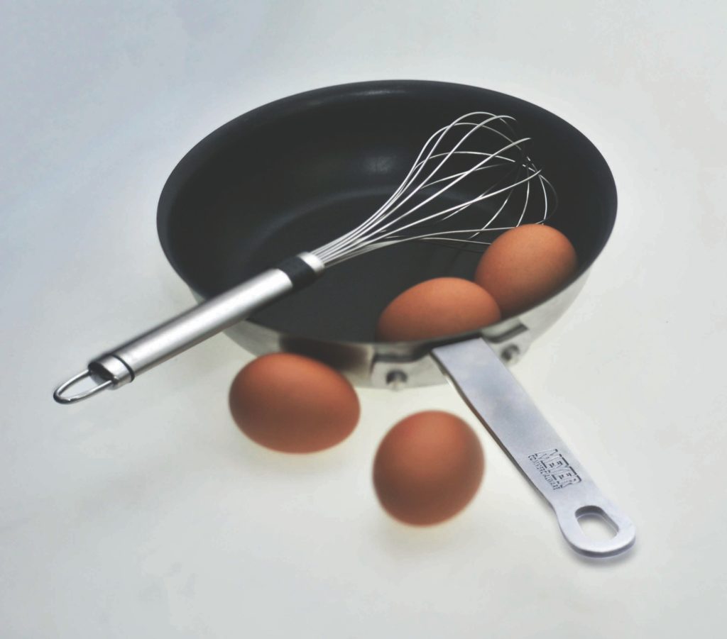 eggs and frying pan