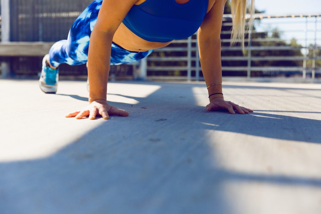 women workout plank