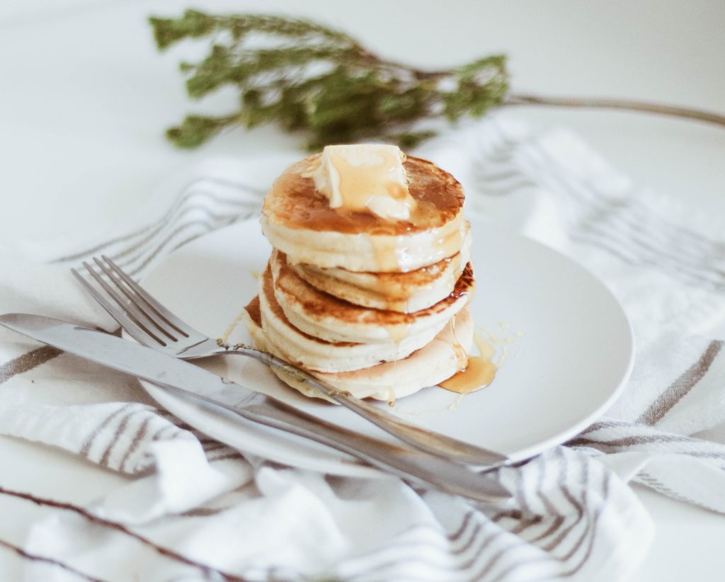 fluffy small pancake stack
