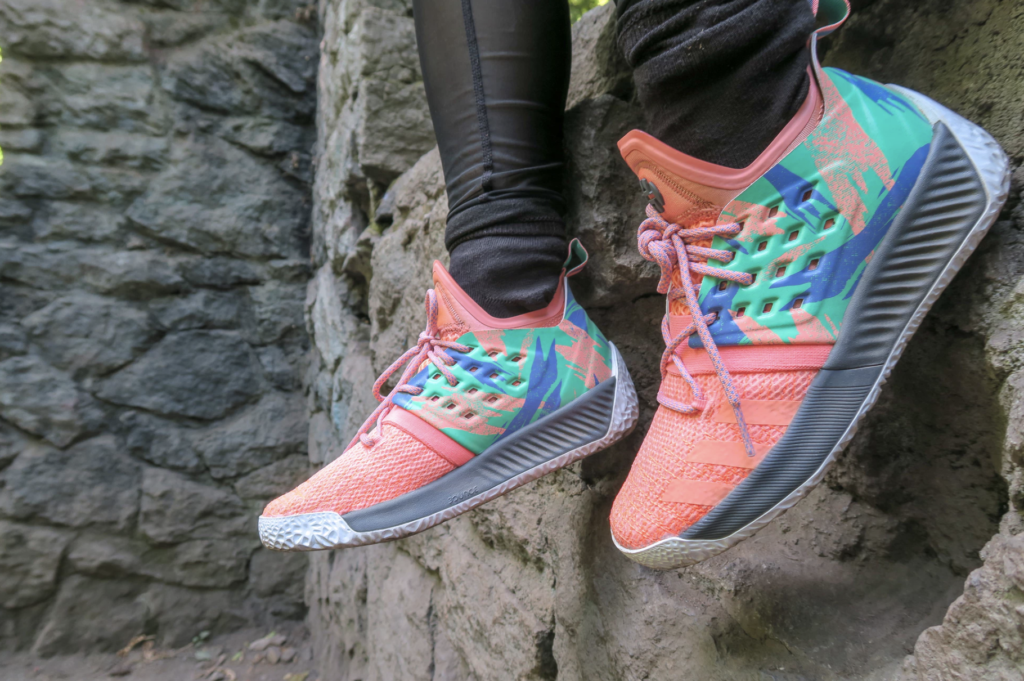 pink and orange adidas sneakers