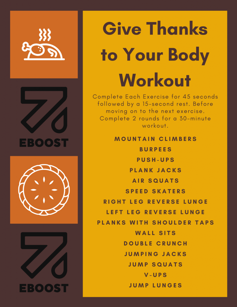 EBOOST Thanksgiving At Home Workout