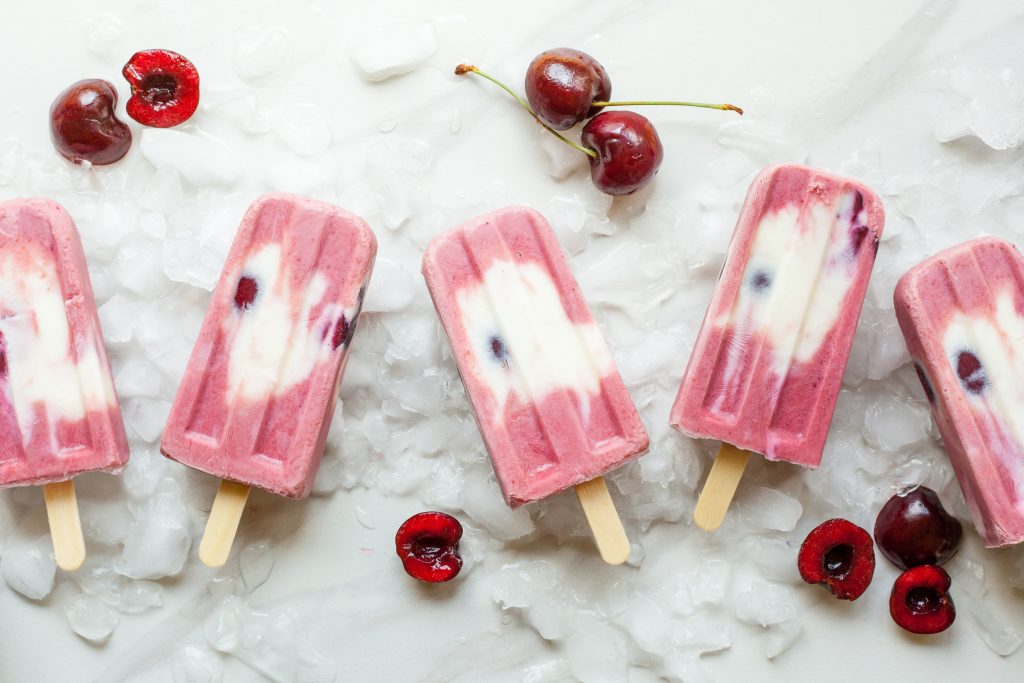 watermelon and cherry popsicles
