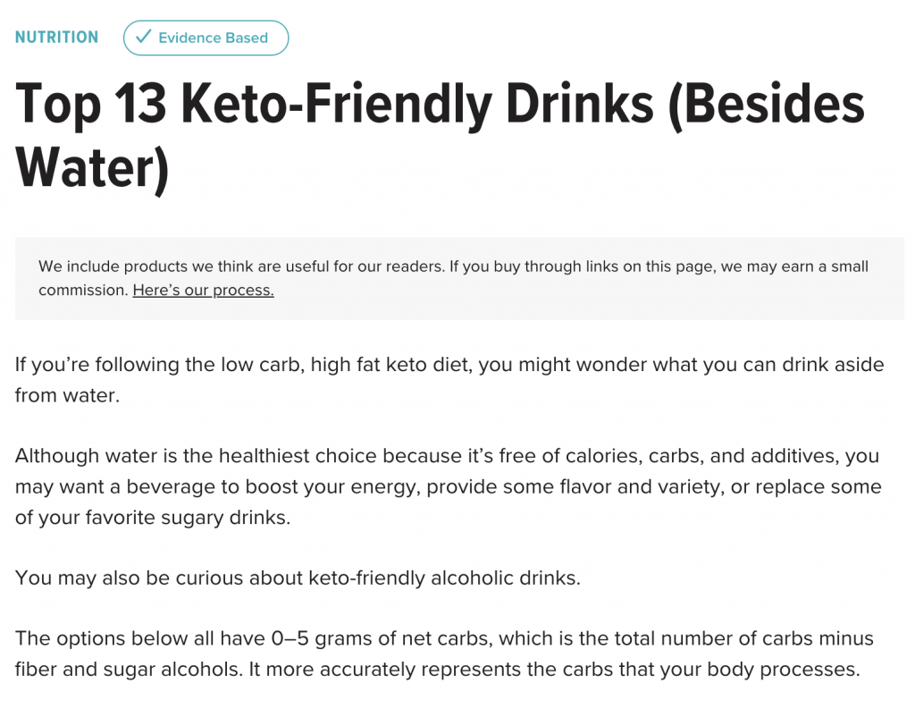 Healthline Keto Friendly Drinks