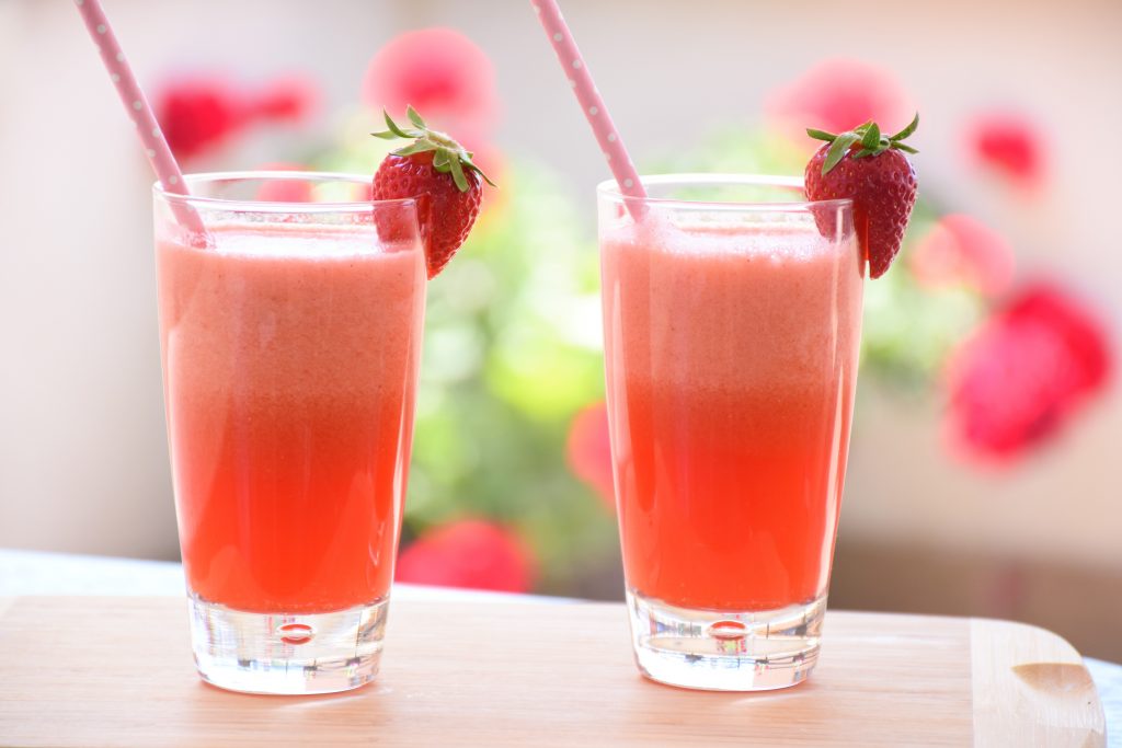 Frozen Strawberry Lemonade Daiquiri Mocktail 